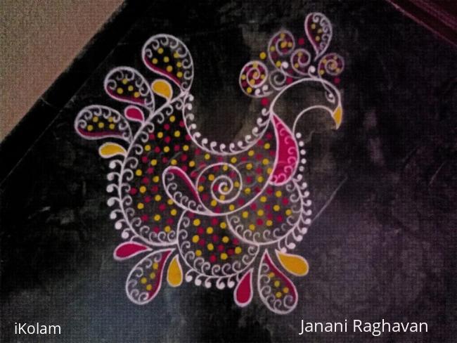 Rangoli: Home Kolams-Peacock