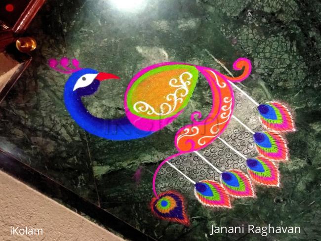 Rangoli: 2018- Home Kolams -peacock