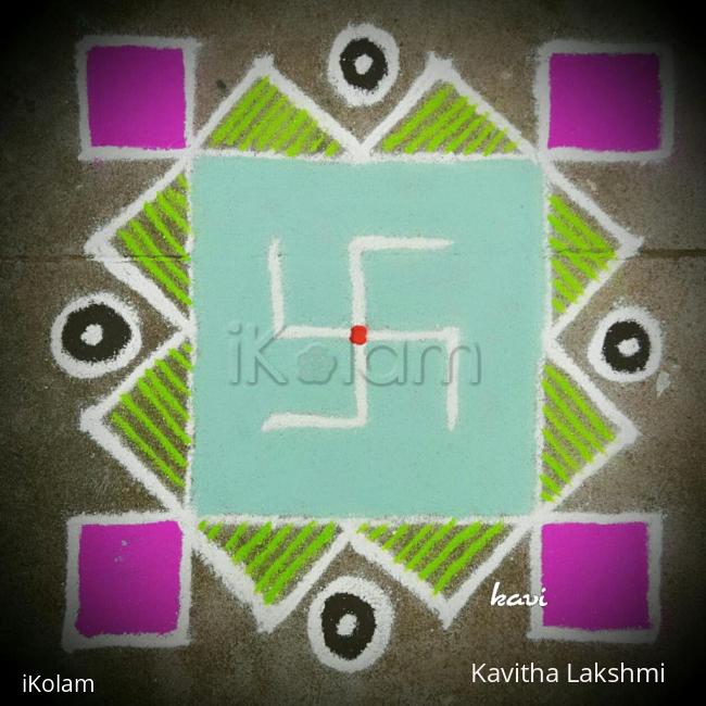 Rangoli: 7×7 centre swasthik kolam