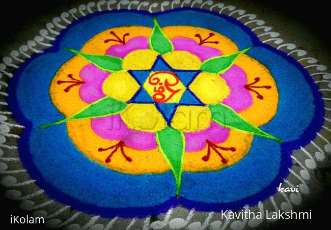 Rangoli: Colorful sashti rangoli 