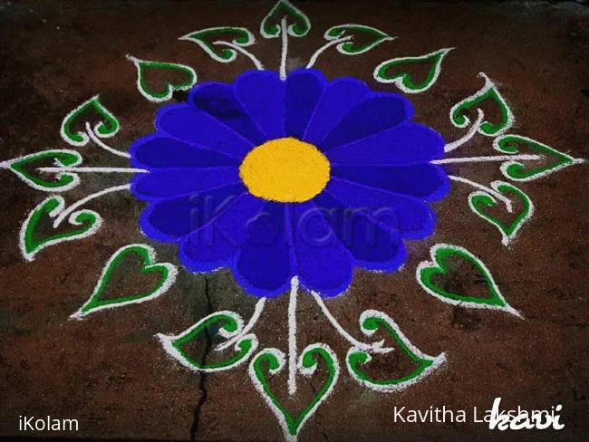 Rangoli: Navarathri Day 7: color code: Royal blue