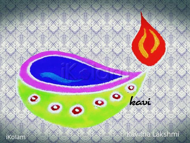 Rangoli: Colorful Diya