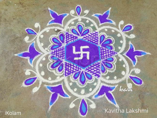 Rangoli: Navarathri day 9: color code: Purple