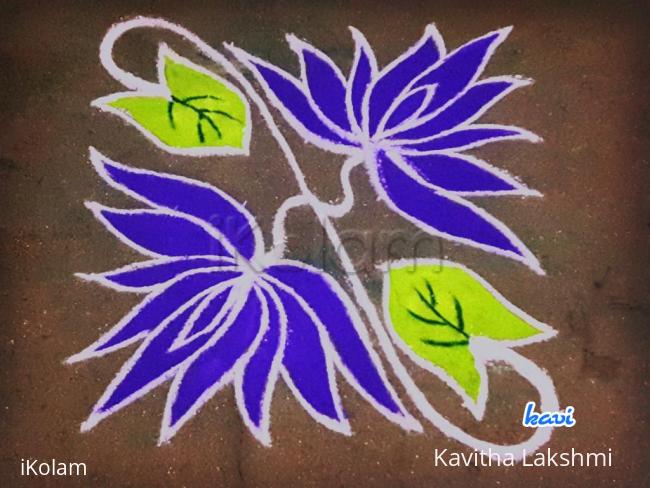 Rangoli: 7-7 straight dots flower kolam