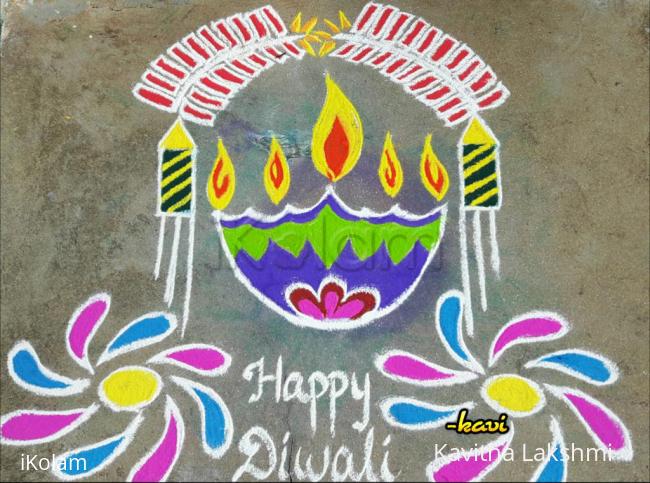 Rangoli: Diwali Special with diya & crackers 