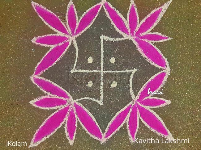 Rangoli: Swasthik stalk flower