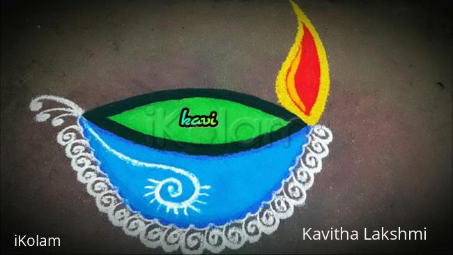 Rangoli: Side angle diya kolam