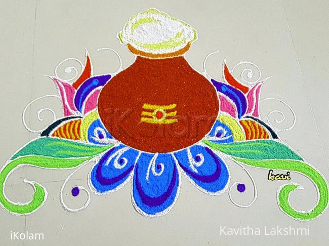 Rangoli: Pongal pot kolam 