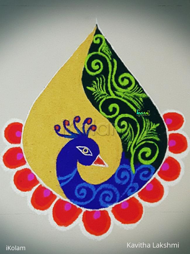 Rangoli: Vasantha Panchami peacock rangoli