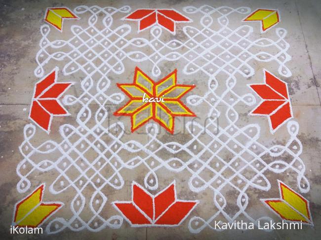 Rangoli: 15×15 Chikku kolam