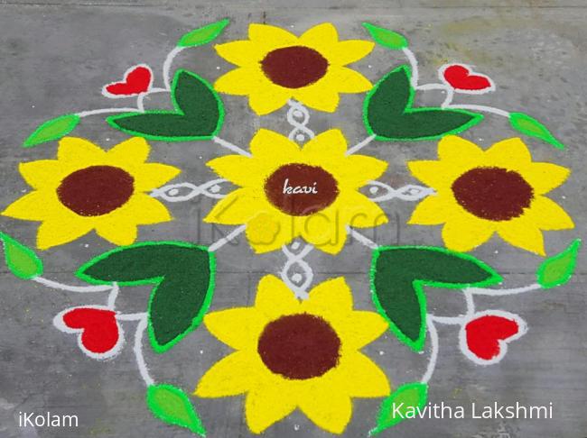 Rangoli: Sunflower Kolam 