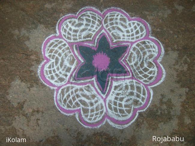 Rangoli: star n hearts