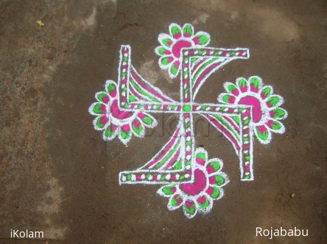 Rangoli: swastik 3