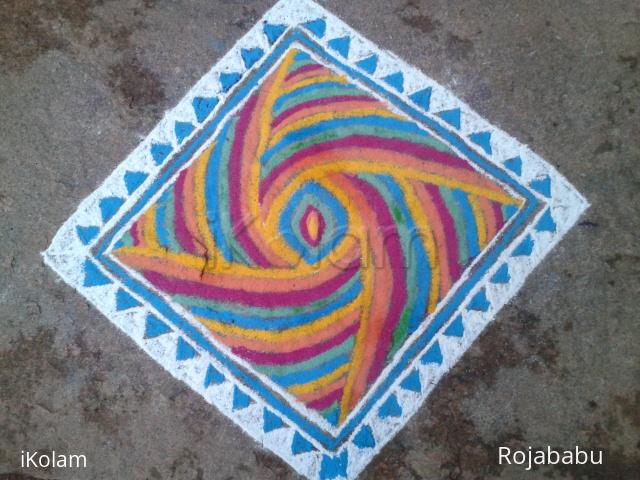 Rangoli: margali 6thday rangoli