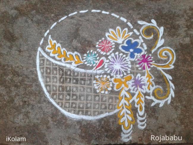 Rangoli: flower basket