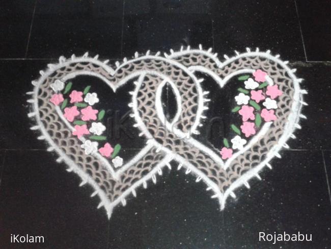 Rangoli: valentine day kolam2