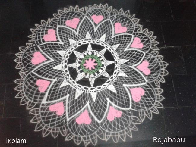 Rangoli: valentine day kolam