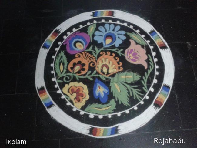 Rangoli: Flowers kolam