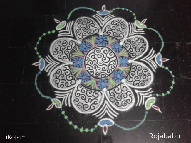 Rangoli: Thiru karthigai kolam 1