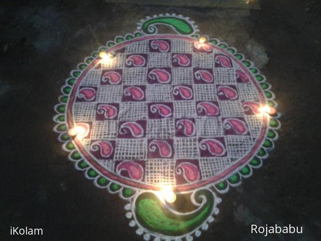 Rangoli: Thiru karthigai kolam 3