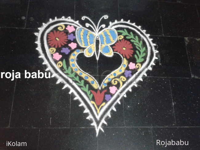 Rangoli: Valentine rangoli 4