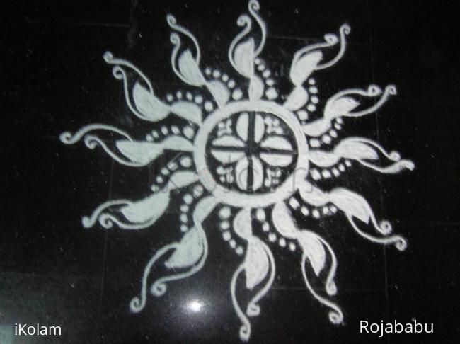 Rangoli: margali 9thday rangoli