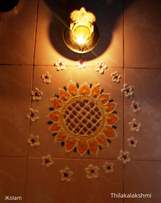 Rangoli: Sunflower kolam