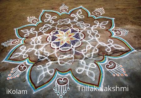 Rangoli: Freehand-and-chikku kolam