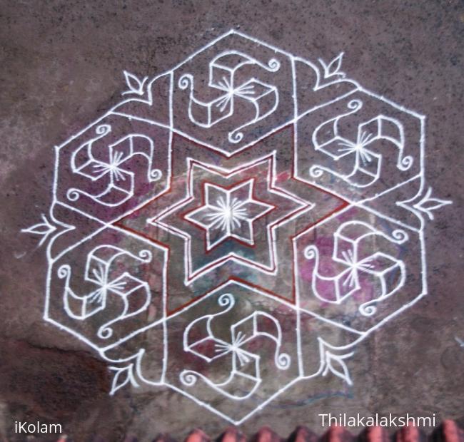 Rangoli: Hexagon kolam