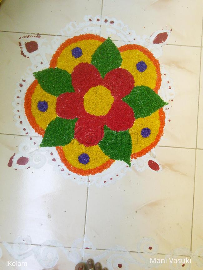 Rangoli: Rangoli using colored rice