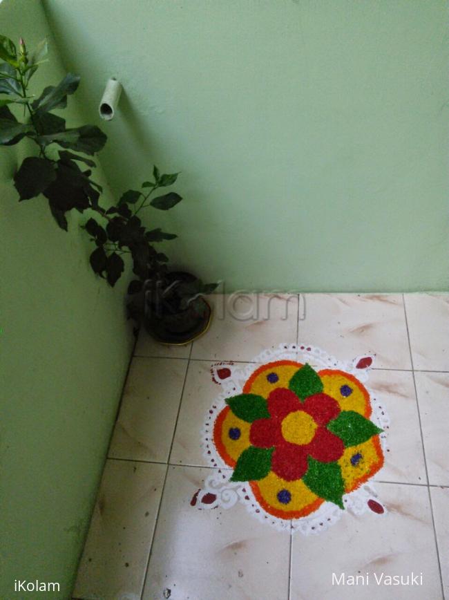 Rangoli: Rangoli using colored rice