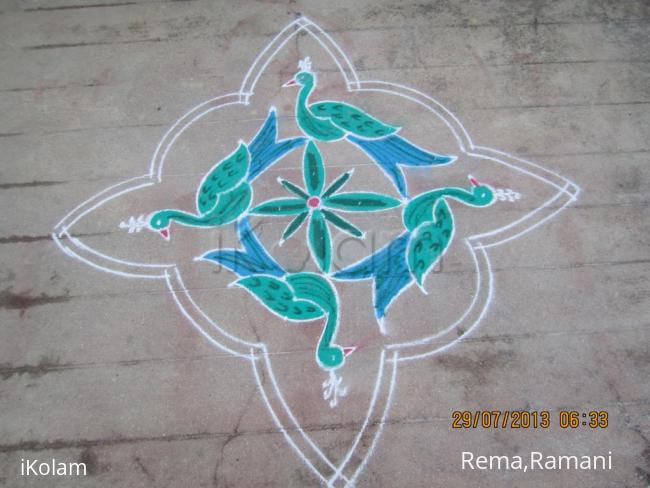 Rangoli: peacock rangoli