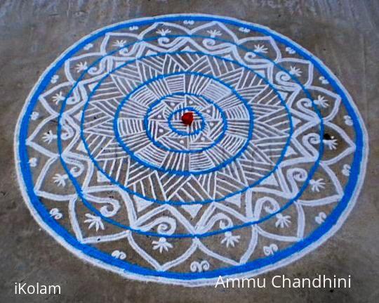 Rangoli: Margazhi  kolam on road-11