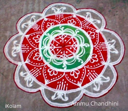 Rangoli: Margazhi  kolam on road-16