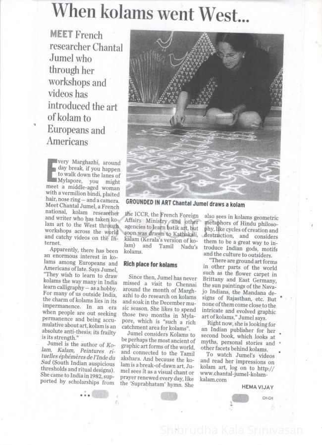 Rangoli: Article on Kolam