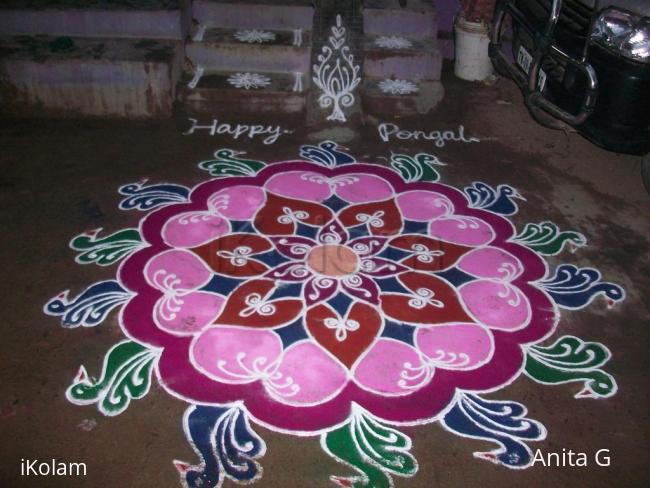 Rangoli: pongal free hand kolam