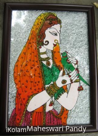 Rangoli: Women with Parrot