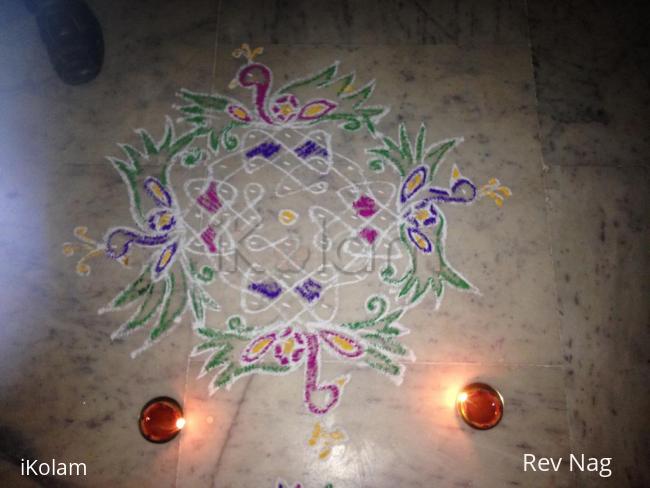 Rangoli: Peacock kolam