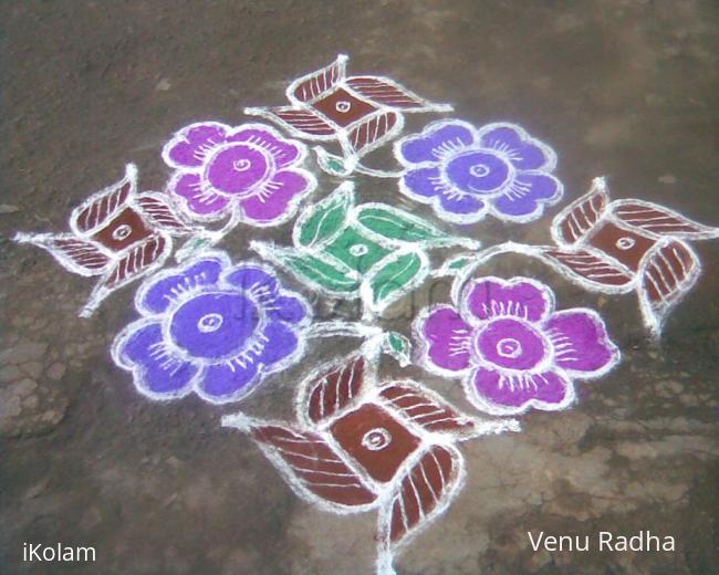 Rangoli: Star flower kolam