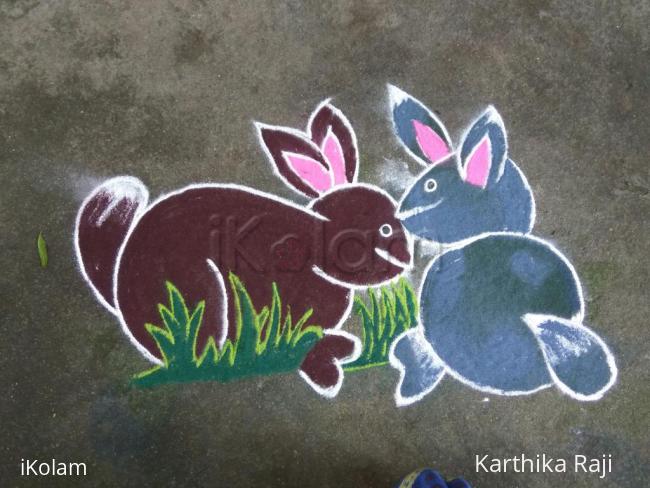 Rangoli: Rabbit kolam