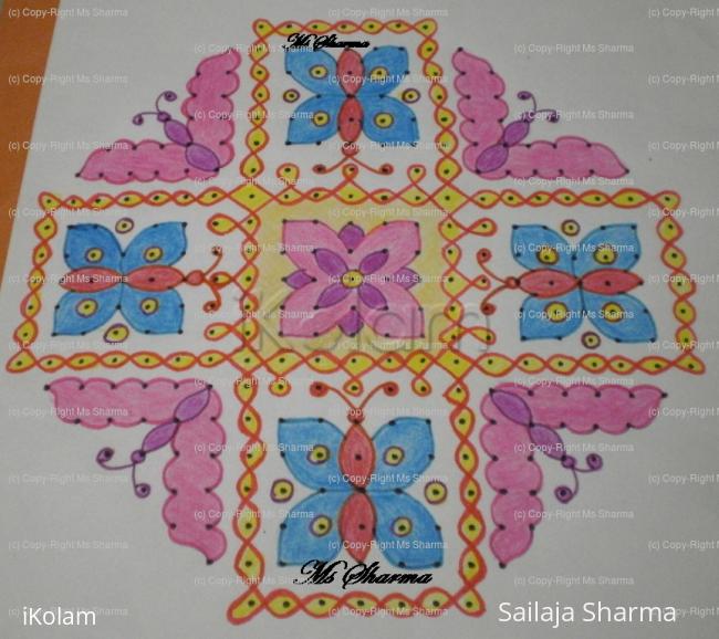 Rangoli: Butterfly Kolam