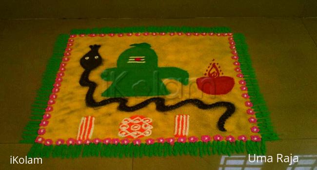 Rangoli: naga panchami kolam