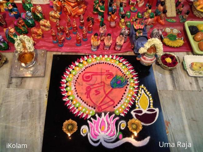 Rangoli: Saraswathy puja kolam