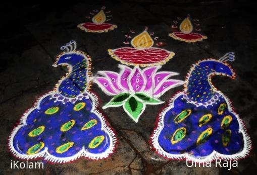 Rangoli: proud peacocks