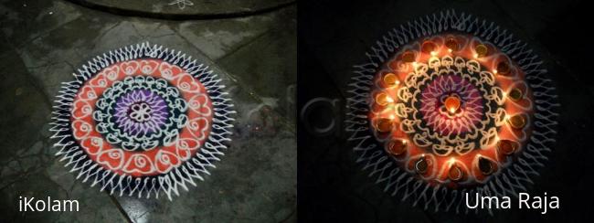 Rangoli: colorful diyas