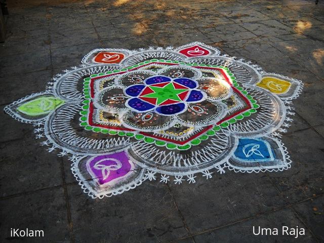 Rangoli: karthigai kolam in daylight