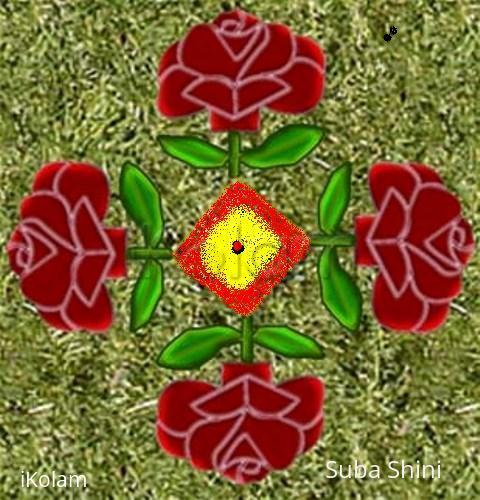 Rangoli: rose flowers