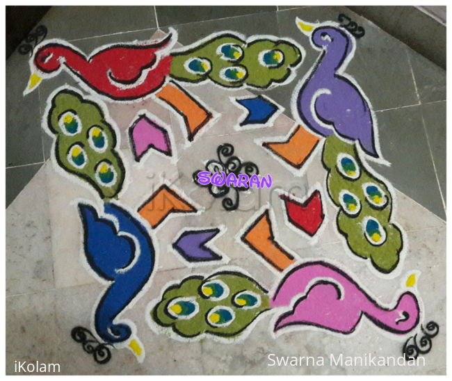 Rangoli: Margazhi day 2 peacock kolam