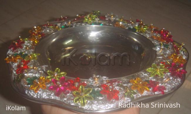 Rangoli: stone aarthi plate