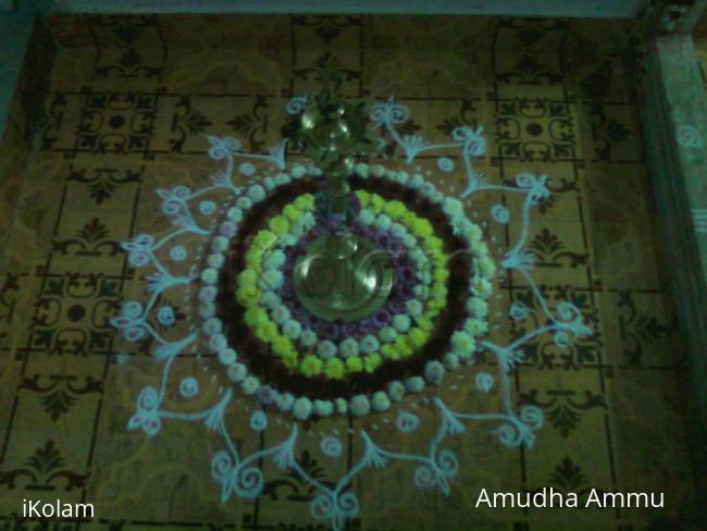 Rangoli: karthigai deepam lamp